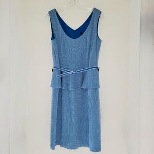 NBW - Nanette Lepore Blue/White Pin Stripe Peplum Summer Dress